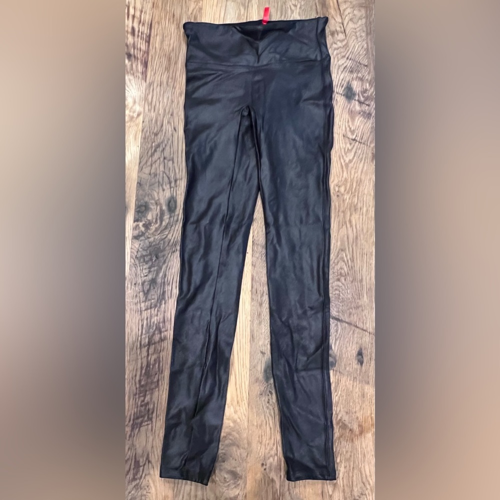 SPANX Black Women's Vegan Leather Leggings